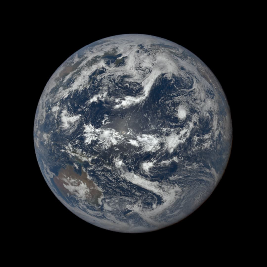 This image was taken by NASA's EPIC camera onboard the NOAA DSCOVR spacecraft
