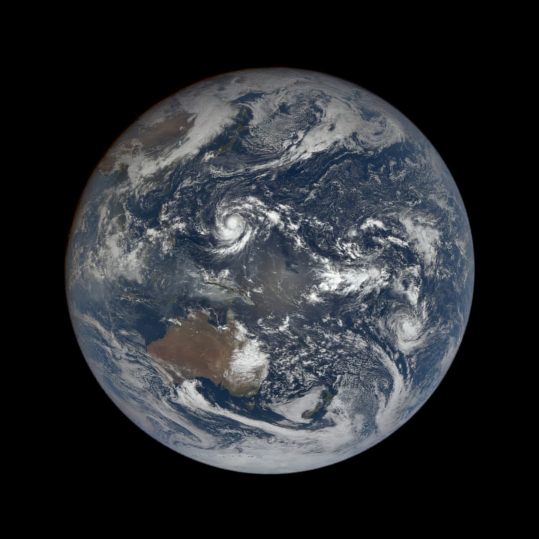 This image was taken by NASA's EPIC camera onboard the NOAA DSCOVR spacecraft